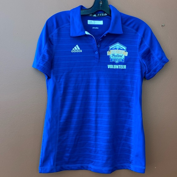 Adidas climalite polo T-shirt in size medium. Gray cup festival volunteer. - Picture 1 of 7